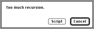 [recursion error dialog box]